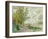 The Riverbank at Gennevilliers, circa 1875-Claude Monet-Framed Giclee Print