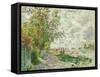 The Riverbank at Gennevilliers, circa 1875-Claude Monet-Framed Stretched Canvas