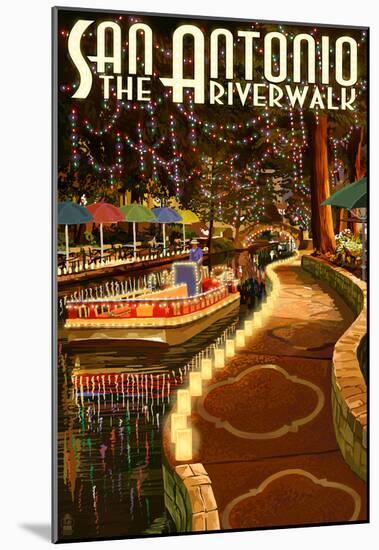 The Riverwalk - San Antonio, Texas-null-Mounted Poster