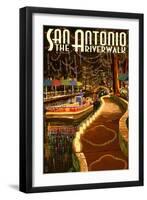 The Riverwalk - San Antonio, Texas-Lantern Press-Framed Art Print
