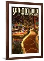 The Riverwalk - San Antonio, Texas-Lantern Press-Framed Art Print