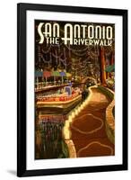 The Riverwalk - San Antonio, Texas-Lantern Press-Framed Art Print