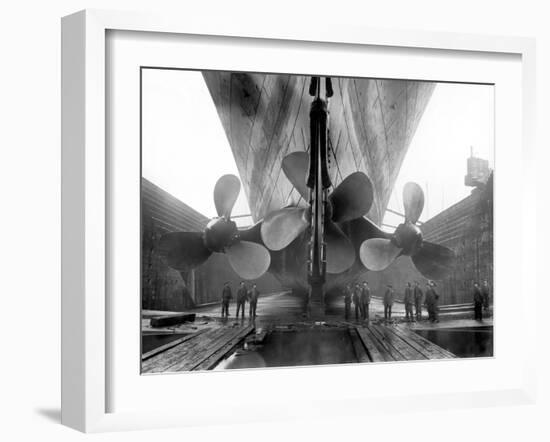 The Rms Titanic‚Äôs Propellers as the Mighty Ship Sits in Dry Dock-Stocktrek Images-Framed Photographic Print