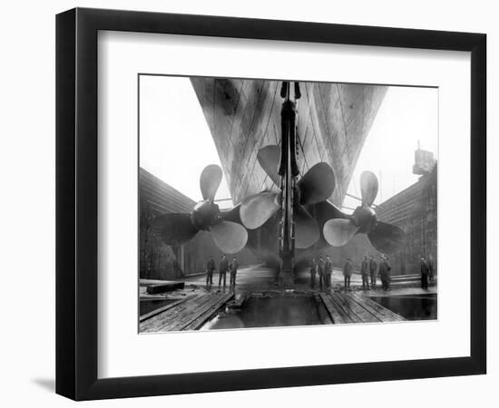 The Rms Titanic‚Äôs Propellers as the Mighty Ship Sits in Dry Dock-Stocktrek Images-Framed Photographic Print