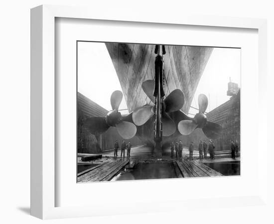 The Rms Titanic‚Äôs Propellers as the Mighty Ship Sits in Dry Dock-Stocktrek Images-Framed Photographic Print