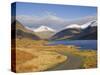 The Road Alongside Wastwater to Wasdale Head and Yewbarrow, Great Gable and the Scafells, Wasdale, -James Emmerson-Stretched Canvas