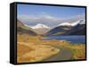 The Road Alongside Wastwater to Wasdale Head and Yewbarrow, Great Gable and the Scafells, Wasdale, -James Emmerson-Framed Stretched Canvas