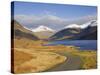 The Road Alongside Wastwater to Wasdale Head and Yewbarrow, Great Gable and the Scafells, Wasdale, -James Emmerson-Stretched Canvas