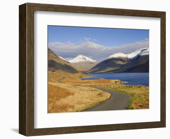 The Road Alongside Wastwater to Wasdale Head and Yewbarrow, Great Gable and the Scafells, Wasdale, -James Emmerson-Framed Photographic Print