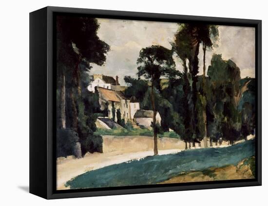 The Road at Pontoise-Paul Cézanne-Framed Stretched Canvas