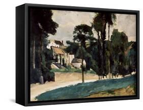 The Road at Pontoise-Paul Cézanne-Framed Stretched Canvas