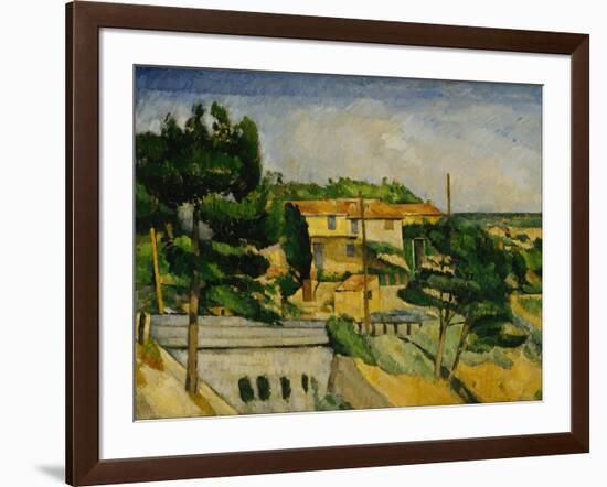 The Road Bridge at L'Estaque-Paul Cézanne-Framed Giclee Print