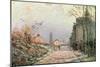 The Road, Effect of Winter; La Route, Effet D'Hiver, 1872-Camille Pissarro-Mounted Giclee Print