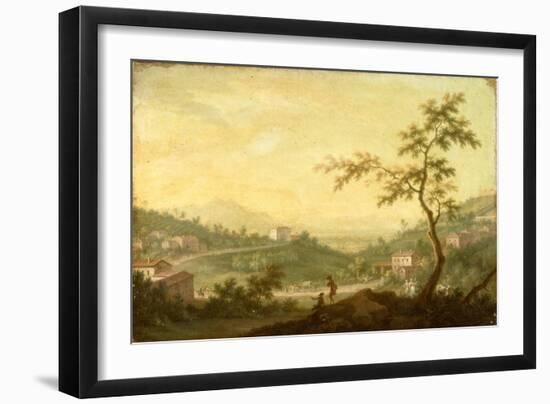 The Road from Mondovi, Cuneo in the Distance-Giuseppe Zocchi-Framed Giclee Print