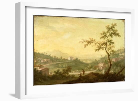 The Road from Mondovi, Cuneo in the Distance-Giuseppe Zocchi-Framed Giclee Print