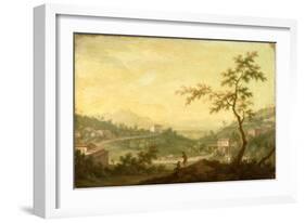 The Road from Mondovi, Cuneo in the Distance-Giuseppe Zocchi-Framed Giclee Print