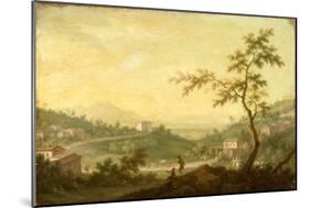 The Road from Mondovi, Cuneo in the Distance-Giuseppe Zocchi-Mounted Giclee Print