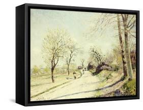 The Road from Veneux to Moret on a Spring Day, 1886-Alfred Sisley-Framed Stretched Canvas
