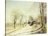 The Road from Veneux to Moret on a Spring Day, 1886-Alfred Sisley-Stretched Canvas