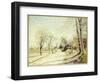 The Road from Veneux to Moret on a Spring Day, 1886-Alfred Sisley-Framed Giclee Print