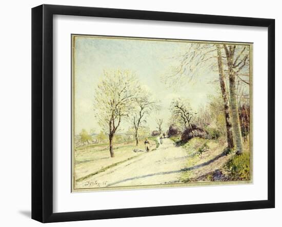 The Road from Veneux to Moret on a Spring Day, 1886-Alfred Sisley-Framed Giclee Print