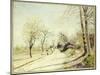 The Road from Veneux to Moret on a Spring Day, 1886-Alfred Sisley-Mounted Giclee Print