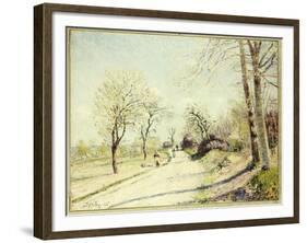 The Road from Veneux to Moret on a Spring Day, 1886-Alfred Sisley-Framed Giclee Print