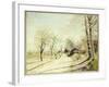 The Road from Veneux to Moret on a Spring Day, 1886-Alfred Sisley-Framed Giclee Print