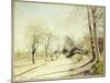 The Road from Veneux to Moret on a Spring Day, 1886-Alfred Sisley-Mounted Giclee Print