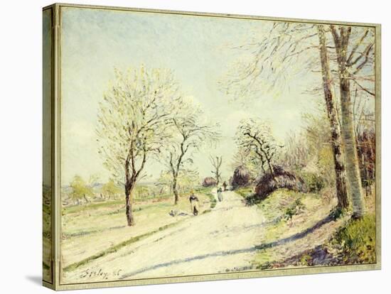 The Road from Veneux to Moret on a Spring Day, 1886-Alfred Sisley-Stretched Canvas