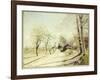 The Road from Veneux to Moret on a Spring Day, 1886-Alfred Sisley-Framed Giclee Print