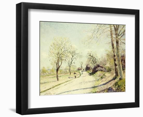 The Road from Veneux to Moret on a Spring Day, 1886-Alfred Sisley-Framed Giclee Print