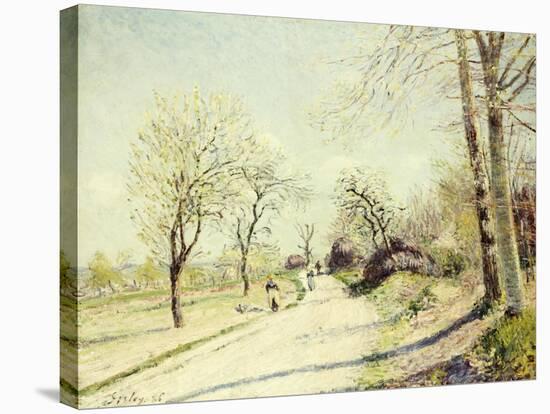 The Road from Veneux to Moret on a Spring Day, 1886-Alfred Sisley-Stretched Canvas