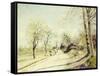 The Road from Veneux to Moret on a Spring Day, 1886-Alfred Sisley-Framed Stretched Canvas