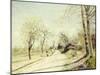 The Road from Veneux to Moret on a Spring Day, 1886-Alfred Sisley-Mounted Giclee Print