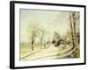 The Road from Veneux to Moret on a Spring Day, 1886-Alfred Sisley-Framed Giclee Print