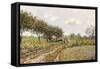 The Road in the Countryside, 1876-Alfred Sisley-Framed Stretched Canvas
