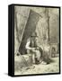 The Road Mender-Jean-François Millet-Framed Stretched Canvas