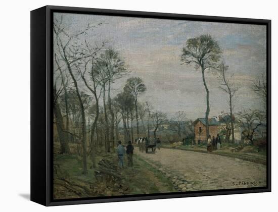 The Road of Louveciennes-Camille Pissarro-Framed Stretched Canvas