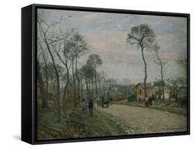 The Road of Louveciennes-Camille Pissarro-Framed Stretched Canvas