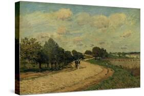 The Road of Mantes, 1874-Alfred Sisley-Stretched Canvas