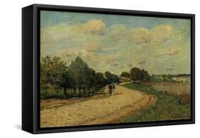 The Road of Mantes, 1874-Alfred Sisley-Framed Stretched Canvas