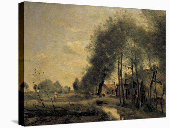 The Road of Sinle-Noble-Jean-Baptiste-Camille Corot-Stretched Canvas