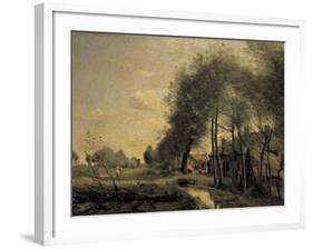 The Road of Sinle-Noble-Jean-Baptiste-Camille Corot-Framed Giclee Print