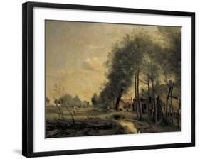 The Road of Sinle-Noble-Jean-Baptiste-Camille Corot-Framed Giclee Print