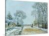 The Road, Snow Effect, 1876-Alfred Sisley-Stretched Canvas