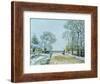 The Road, Snow Effect, 1876-Alfred Sisley-Framed Giclee Print