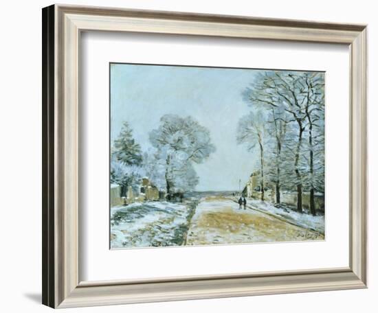 The Road, Snow Effect, 1876-Alfred Sisley-Framed Giclee Print