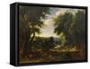 The Road to Boitsfort from Auderghem and the Ten Reuken Pond-Jacques d'Arthois-Framed Stretched Canvas