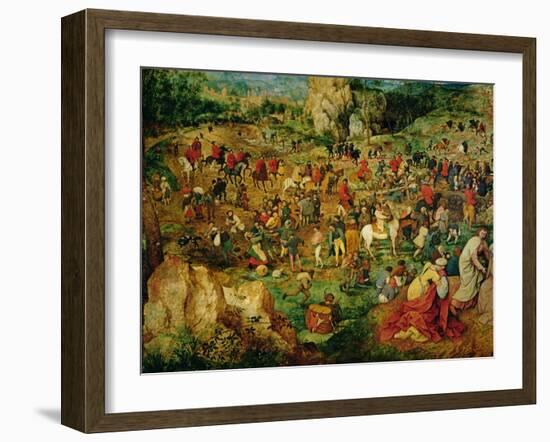 The Road to Calvary, 1564 (Oil on Panel) (Detail of 186439 and 186440)-Pieter Bruegel the Elder-Framed Giclee Print